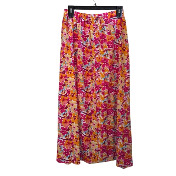 SHEIN Floral A-Line Skirt in Pink and Yellow Size 1XL - Picture 2 of 5